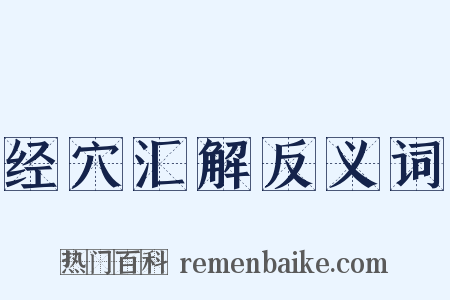 经穴汇解反义词是什么意思的图片